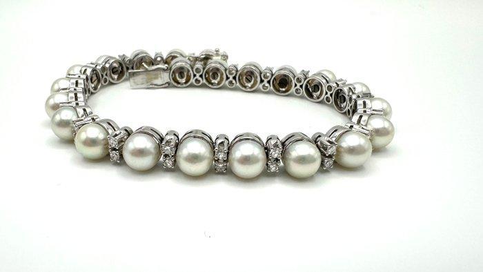 Armband - 18 karaat Witgoud - 0.84ct. tw. Diamant, Handtassen en Accessoires, Armbanden