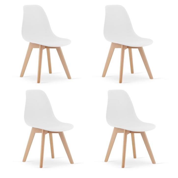 Compacte eetstoelen KITO - set van 4 - wit voor kleine ru..., Huis en Inrichting, Stoelen, Nieuw, Ophalen of Verzenden
