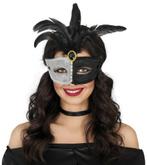 Venetiaans Oogmasker Zwart Zilver, Nieuw, Verzenden