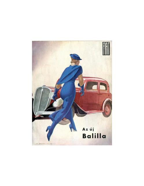 1934 FIAT BALILLA BROCHURE HONGAARS, Boeken, Auto's | Folders en Tijdschriften, Ophalen of Verzenden
