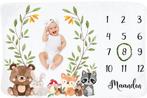 2dekans | Frummel Mijlpaaldeken ‘Beestenboel’ – Milestone, Kinderen en Baby's, Kraamcadeaus en Geboorteborden, Ophalen of Verzenden