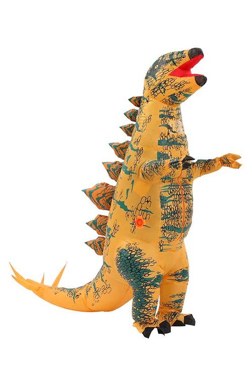 KIMU® Opblaas Kostuum Stegosaurus Bruin Opblaasbaar Pak Dino, Kleding | Heren, Carnavalskleding en Feestkleding, Nieuw, Ophalen of Verzenden