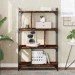 vidaXL Boekenkast 4-laags 76x32x123 cm bewerkt hout gerookt, Huis en Inrichting, Verzenden, Nieuw