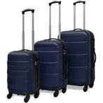 vidaXL 3-delige Kofferset hard 45,5/55/66 cm blauw, Handtassen en Accessoires, Koffers, Verzenden, Nieuw