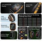 P73 Smartwatch - Siliconen Bandje - 1.9 Militaire  Sport, Verzenden