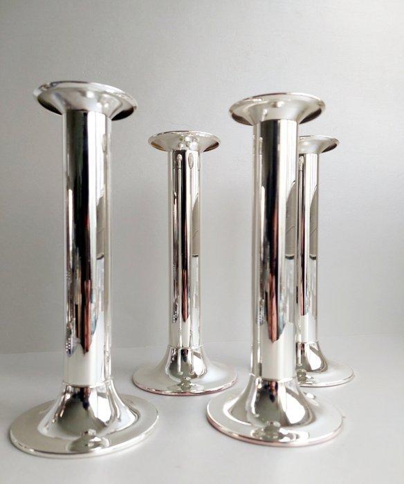 Zilverstad - Kaarsenhouder Buis (4) - Verzilverd - 4, Antiquités & Art, Antiquités | Meubles | Tables