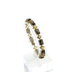 8 Krt. Armband met aquamarijn | 18,5 cm (Rookkwarts), Handtassen en Accessoires, Antieke sieraden, Ophalen of Verzenden, Goud