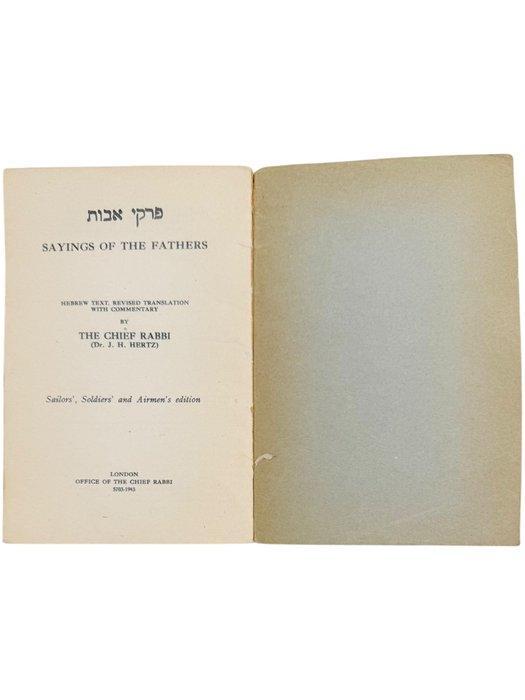 The Chief Rabbi (Dr. J. H. Hertz) of the UK - Sayings Of The, Antiek en Kunst, Antiek | Boeken en Manuscripten
