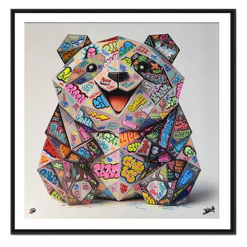 Maxime Blachere - Panda Origami Graffiti Multicolor, Antiek en Kunst, Kunst | Schilderijen | Modern