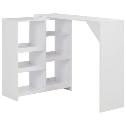 vidaXL Bartafel met verplaatsbaar schap 138x39x110 cm wit, Huis en Inrichting, Tafels | Eettafels, Nieuw, Verzenden