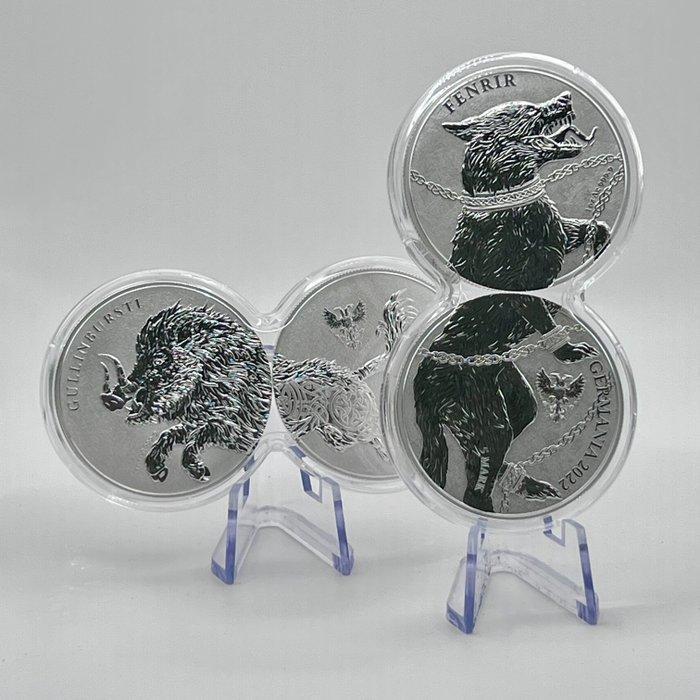 Duitsland. 5 Mark 2022/2025 Set of 2x2 Coins: Gullinbursti &, Postzegels en Munten, Munten | Europa | Niet-Euromunten