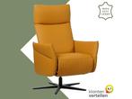 Leren relaxfauteuil Ease - Toledo Leem (geel/bruin) -, Nieuw, Ophalen of Verzenden, 50 tot 75 cm, Industrieel, Modern
