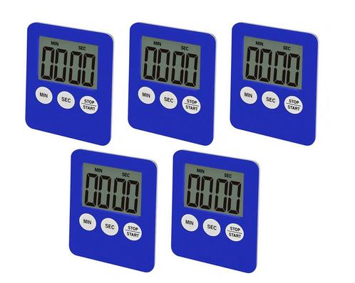 Set van 5 digitale timers, alarmklokken, blauw, Doe-het-zelf en Bouw, Gereedschap | Overige machines, Nieuw, Verzenden