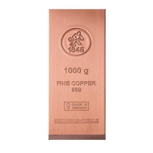 1 kilogram Koper - .999 - Heimerle + Meule.  (Zonder, Postzegels en Munten, Edelmetalen en Baren
