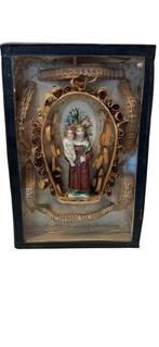 Relikwiehouder - Sint Antonius van Padua - Antiek - Glas -