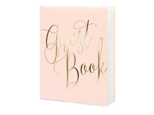 Gastenboek Roze 24,5cm, Hobby en Vrije tijd, Feestartikelen, Nieuw, Verzenden