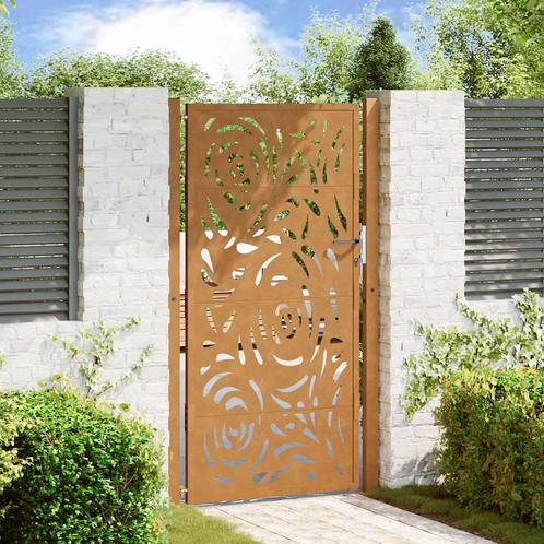 vidaXL Poort met vlamontwerp 105x180 cm weervast staal, Tuin en Terras, Tuinpoorten, Nieuw, Verzenden