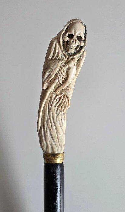 Handsnijwerk Hersthoorn - Santa Muerte - Skelet Canne de, Antiek en Kunst, Antiek | Overige Antiek