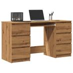 vidaXL Bureau 140x50x77 cm bewerkt hout artisanaal, Huis en Inrichting, Bureaus, Verzenden, Nieuw