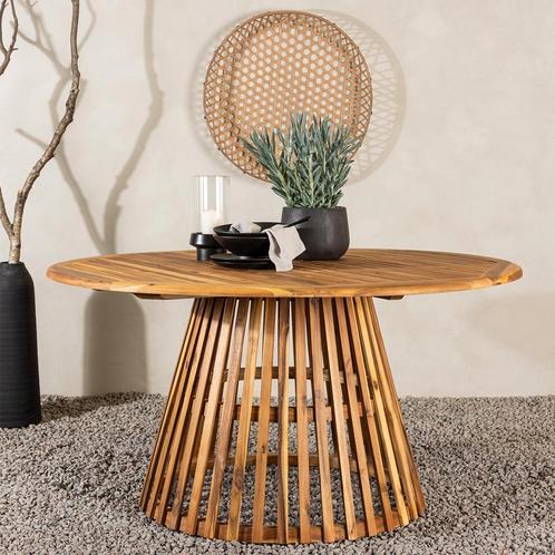 Tuintafel hout naturel | Ø 150 cm, Tuin en Terras, Tuintafels, Nieuw, Hout, Rond, Verzenden