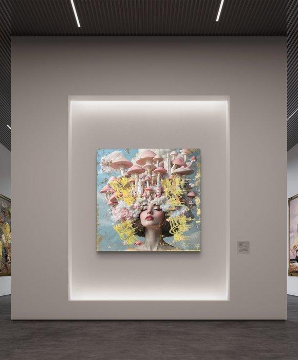 Nicole Lubbers - Mushroom Crown XL, Antiek en Kunst, Kunst | Schilderijen | Modern