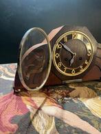 Amsterdamse School klok, Tafelklok - Art Deco Hout, Messing,, Antiek en Kunst