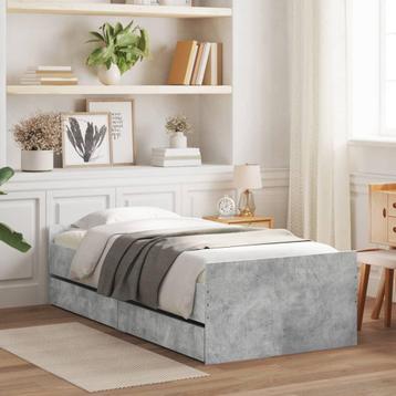 vidaXL Bedframe met lades betongrijs 90x200 cm, Huis en Inrichting, Verzenden, Nieuw