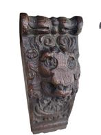 Gesneden houten wandconsole - Console - Chêne - tête de lion, Antiek en Kunst