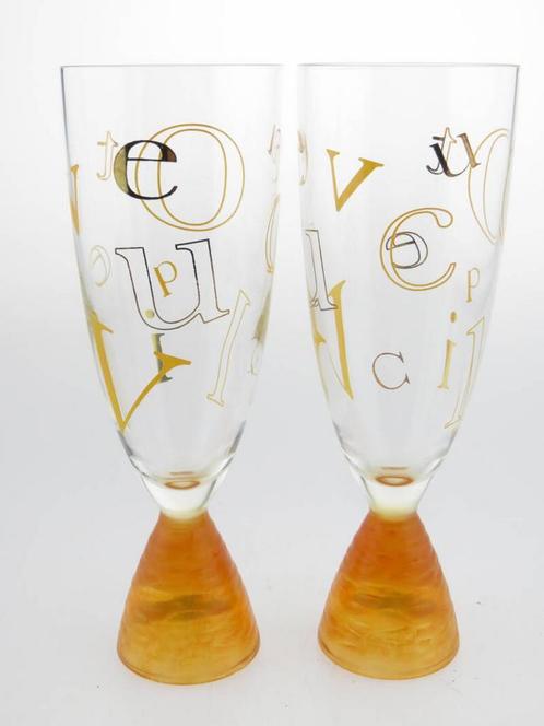 Veuve Clicquot champagneglazen, set van 2, Antiek en Kunst, Antiek | Glaswerk en Kristal, Verzenden