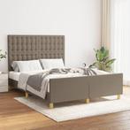 vidaXL Bedframe zonder matras stof taupe 140x200 cm, Verzenden