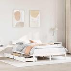 vidaXL Bedframe zonder matras massief grenenhout wit 140x190, Verzenden, Nieuw