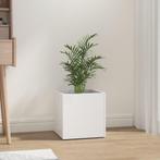 vidaXL Plantenbak 40x40x40 cm bewerkt hout hoogglans wit, Tuin en Terras, Verzenden, Nieuw