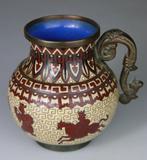 Vase en Bronze Cloisonne Rare Style Grec - Verseuse Anse -, Antiek en Kunst