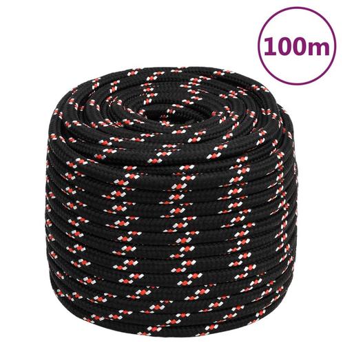 vidaXL Boot touw 18 mm 100 m polypropyleen zwart, Doe-het-zelf en Bouw, IJzerwaren en Bevestigingsmiddelen, Nieuw, Verzenden