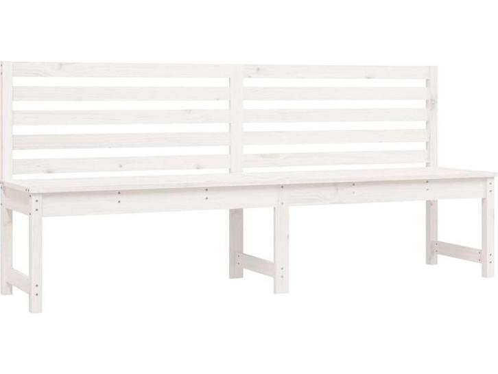 vidaXL - Tuinbank - 201,5 - cm - massief - grenenhout - wit, Tuin en Terras, Tuinsets en Loungesets, Nieuw, Verzenden