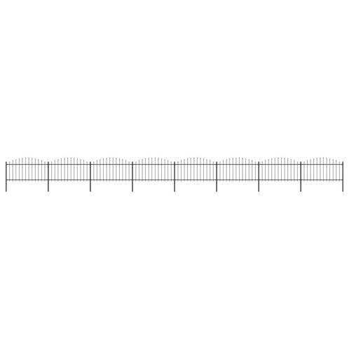 vidaXL Tuinhek met speren bovenkant (1,25-1,5)x13,6 m staal, Tuin en Terras, Tuinhekken en Hekwerk, Nieuw, Verzenden