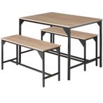 tectake Zitgroep Bolton 2 + 1 - Industrieel licht hout, eike, Huis en Inrichting, Complete eetkamers, Verzenden, Nieuw