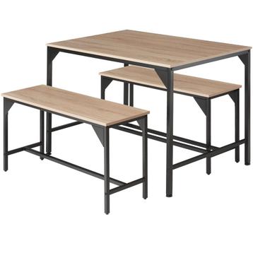 tectake Zitgroep Bolton 2 + 1 - Industrieel licht hout, eike beschikbaar voor biedingen