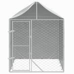 Hondenkennel met dak 2x2x2,5 m gegalvaniseerd staal zilver, Dieren en Toebehoren, Nieuw, Verzenden