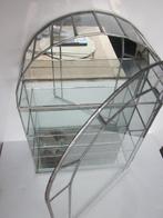 Vitrinekast - glas, spiegel; messing - Spiegel