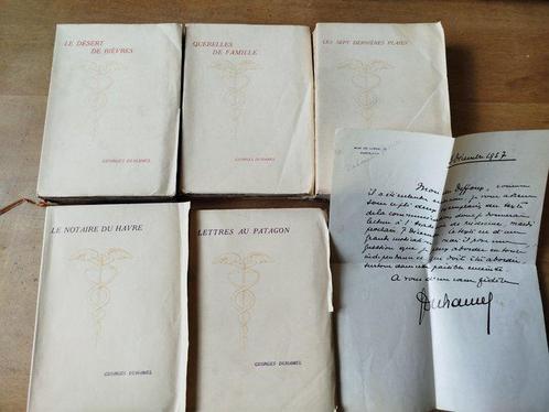 Georges Duhamel - Lot de 5 livres + lettre signée  [Lettres, Antiek en Kunst, Antiek | Boeken en Manuscripten