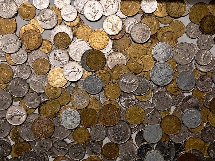 Frankrijk. Interessante lotto di 500 monete, con moneta, Postzegels en Munten, Munten | Europa | Niet-Euromunten