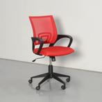 Frontseat bureaustoel, rood netwave, vaste armleggers, Huis en Inrichting, Bureaus, Ophalen of Verzenden, Gebruikt