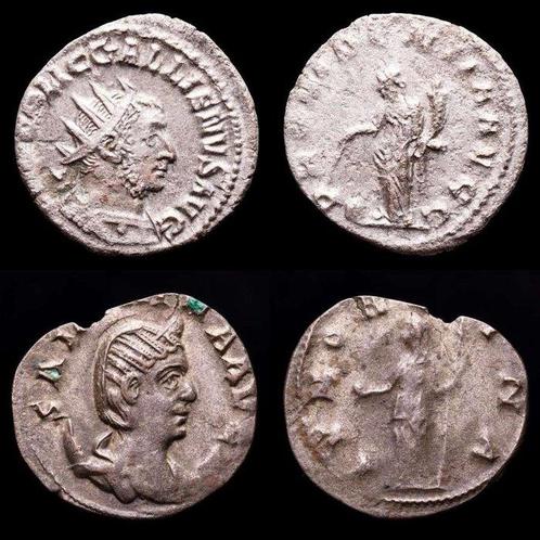 Empire romain. Salonina and Gallienus. Lot comprising two, Timbres & Monnaies, Monnaies | Europe | Monnaies non-euro