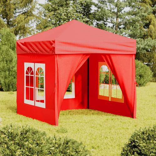 vidaXL Partytent inklapbaar met zijwanden 2x2 m rood, Jardin & Terrasse, Tonnelles, Envoi