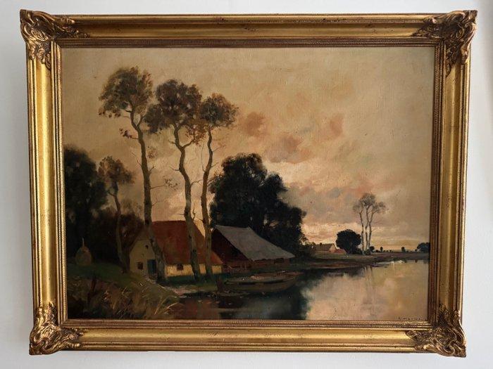 A. Herbe (XIX-XX) - Landschap, Antiquités & Art, Art | Peinture | Classique