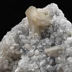 Grote apofilliet met stilbiet roze, genummerde kristallen