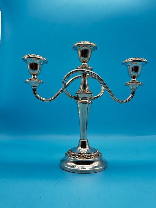 Kandelaber Driezijdige zilveren vergulde kandelaar, Antiek en Kunst, Curiosa en Brocante