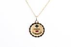 Halsketting - 18 karaat Geel goud -  0.06ct. tw. Robijn, Handtassen en Accessoires, Kettingen, Nieuw