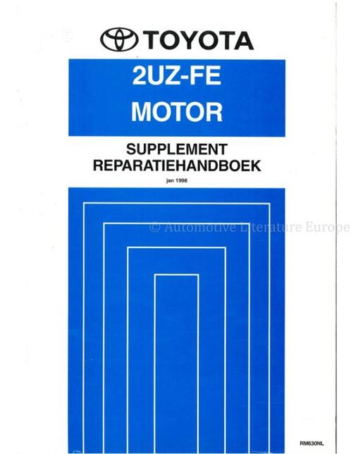 1998 TOYOTA LAND CRUISER 2UZ-FE MOTOR (SUPPLEMENT), Autos : Divers, Modes d'emploi & Notices d'utilisation